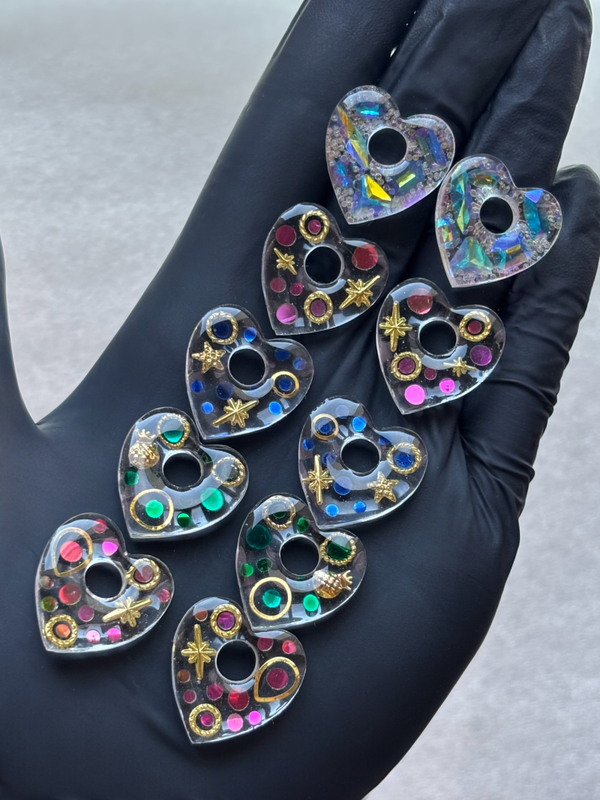 Créoles coeurs interchangeables strass/déco