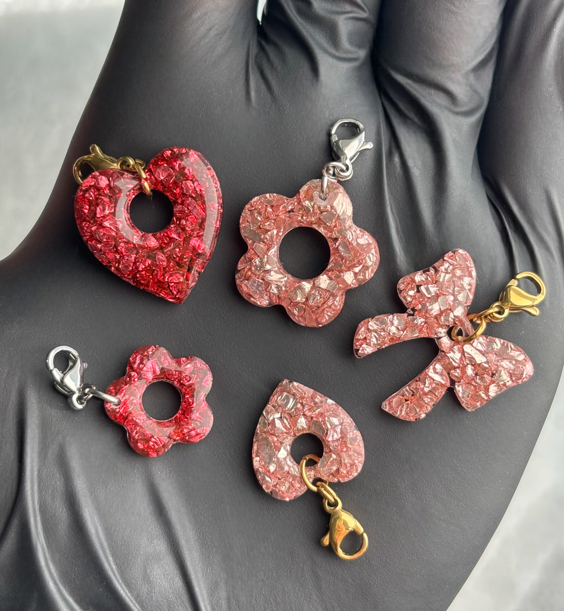 Breloques interchangeables paillettes de verre pilé