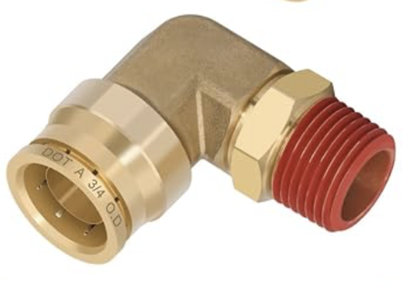 (2) 1/2" NPT to 3/4" DOT Airline 90 PTC
