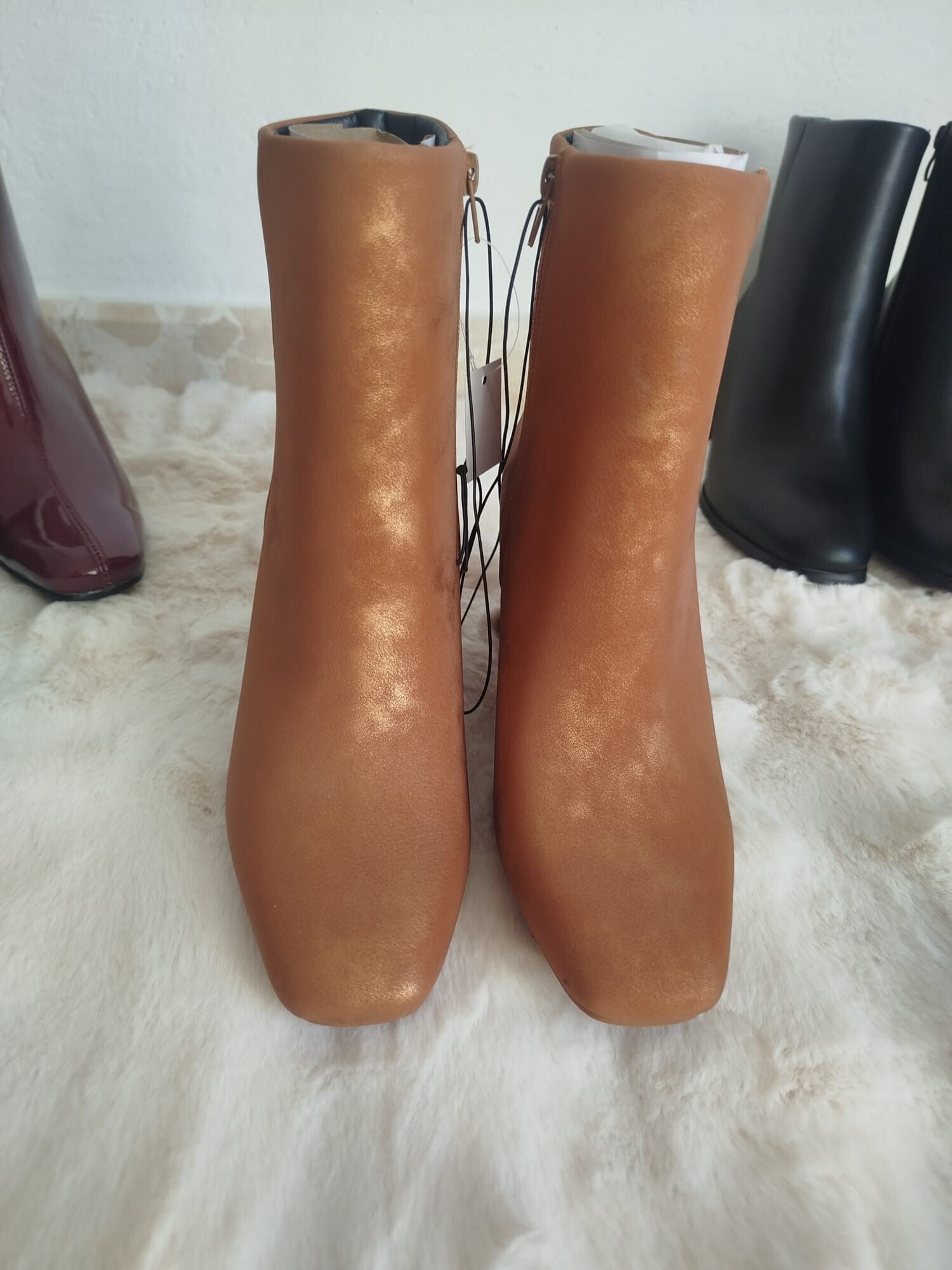 Botines marrón y oro