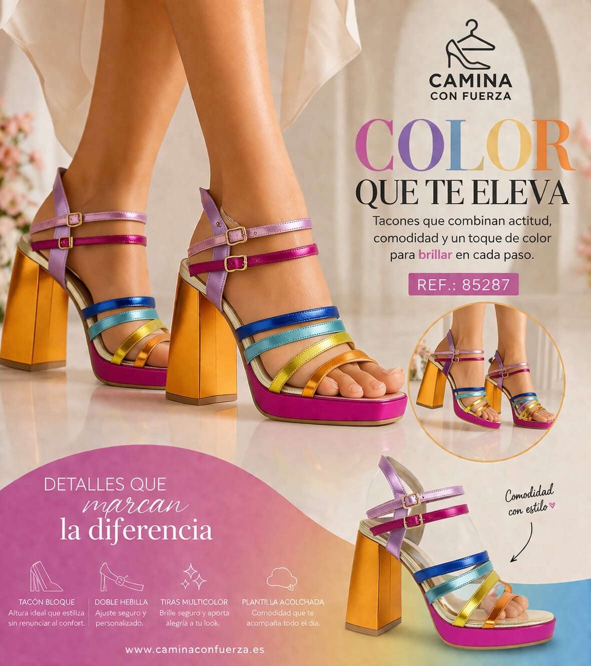 tacones de colores