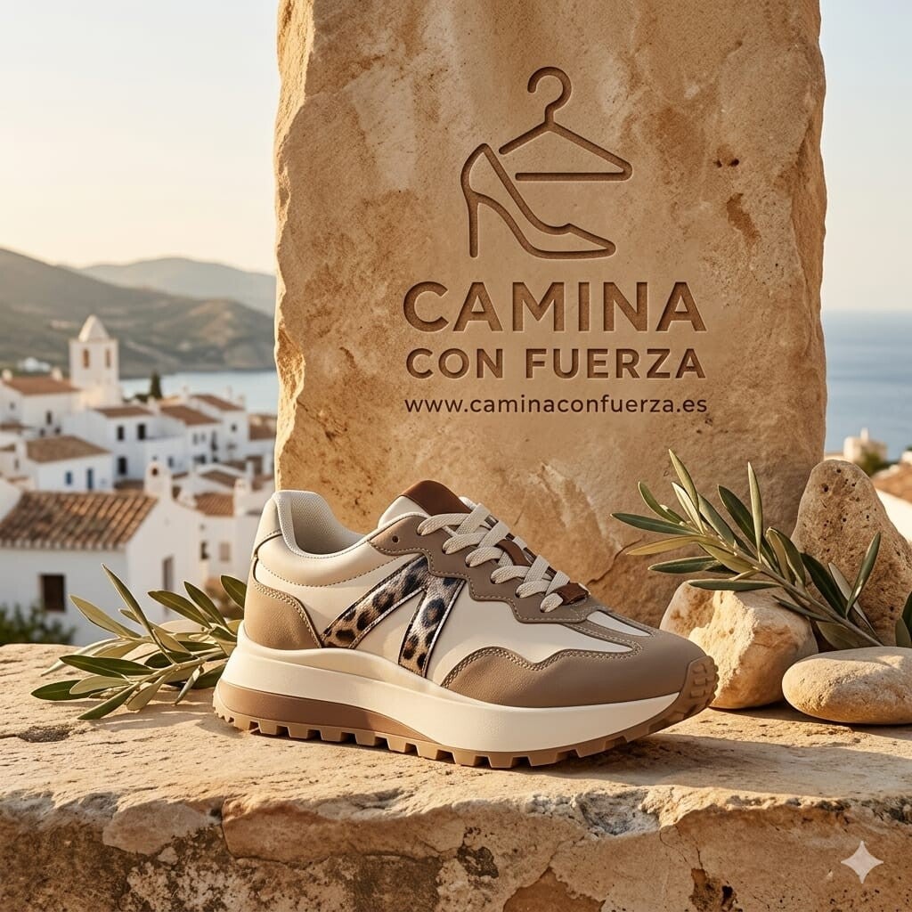 Zapatillas beiges con detalles de leopardo