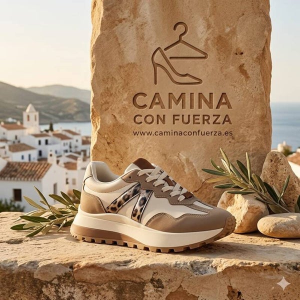 Zapatillas beiges con detalles de leopardo