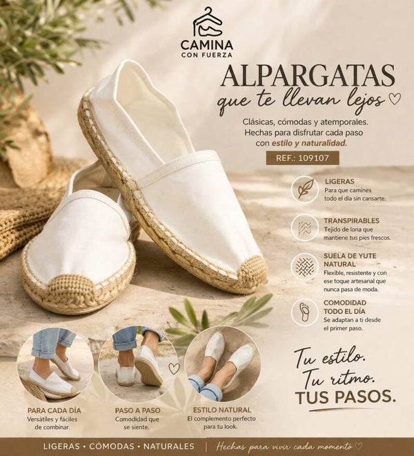Espartera blanca plana
