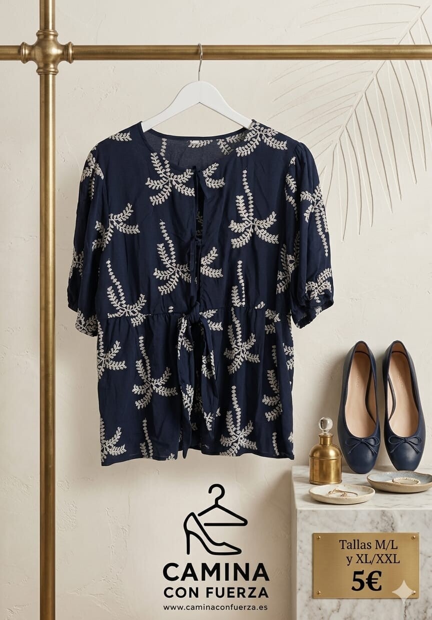 Blusa palmeras azul