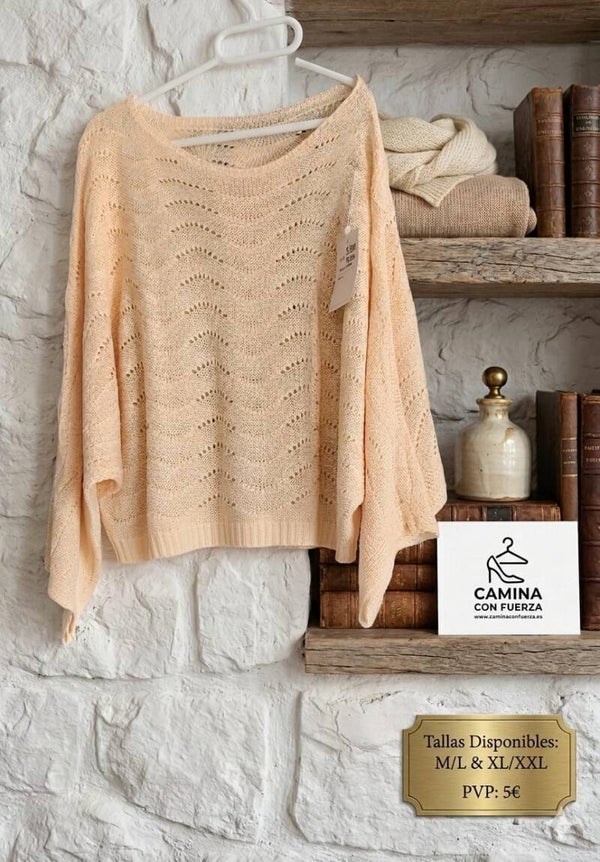 Jersey calado beige
