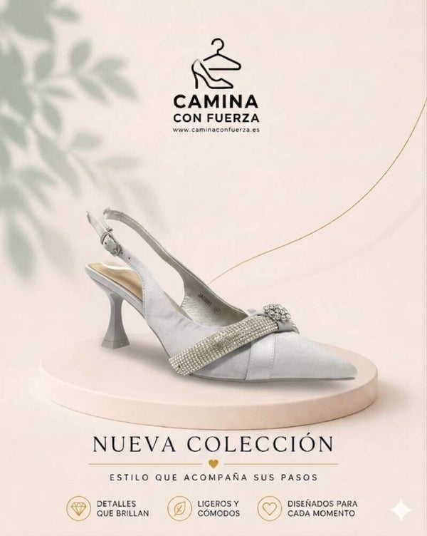 Tacones plata de pico