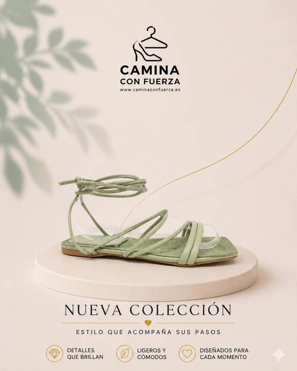 Sandalias menta y camel