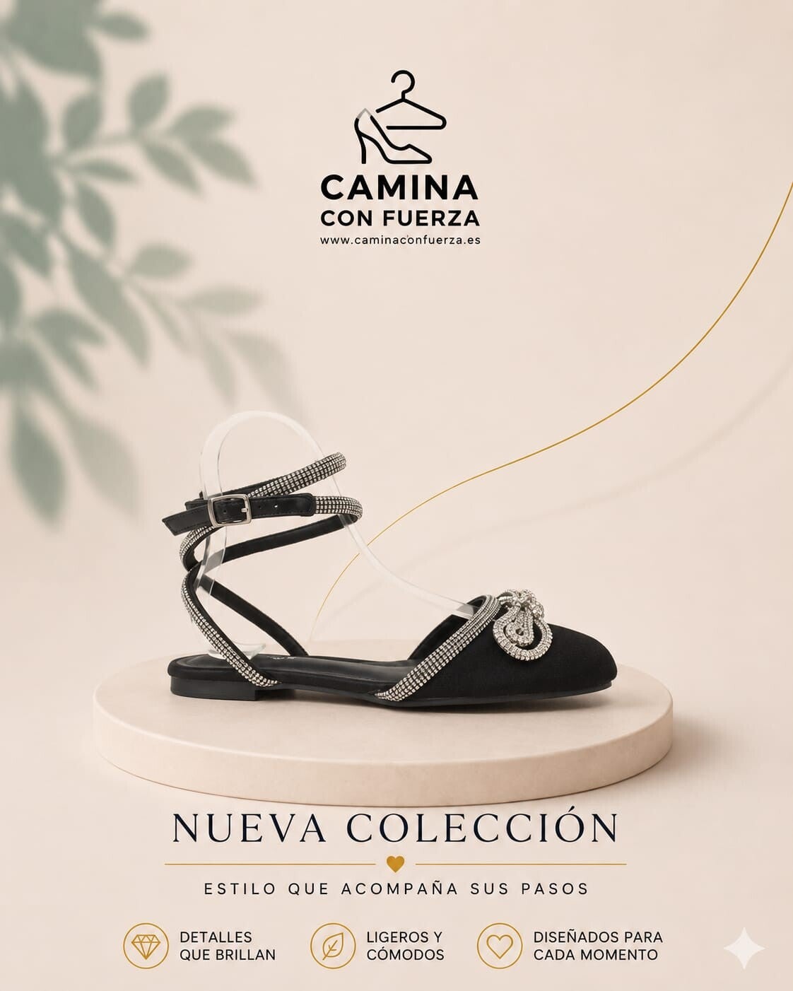 Sandalias negras con brillo