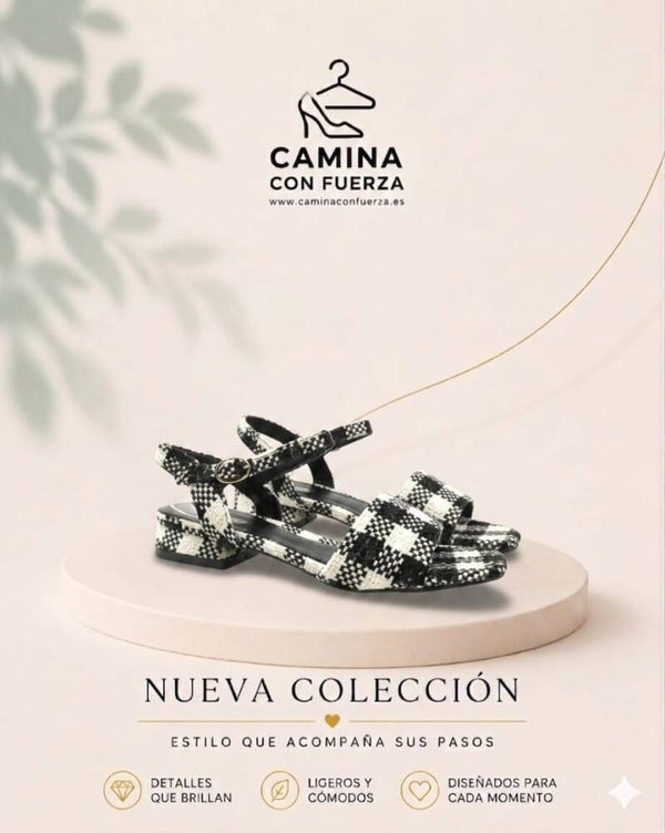 Sandalias de cuadros
