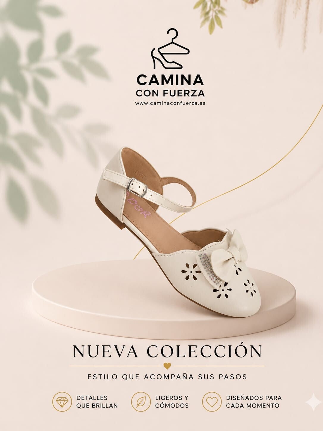Manoletina blanca con lazo