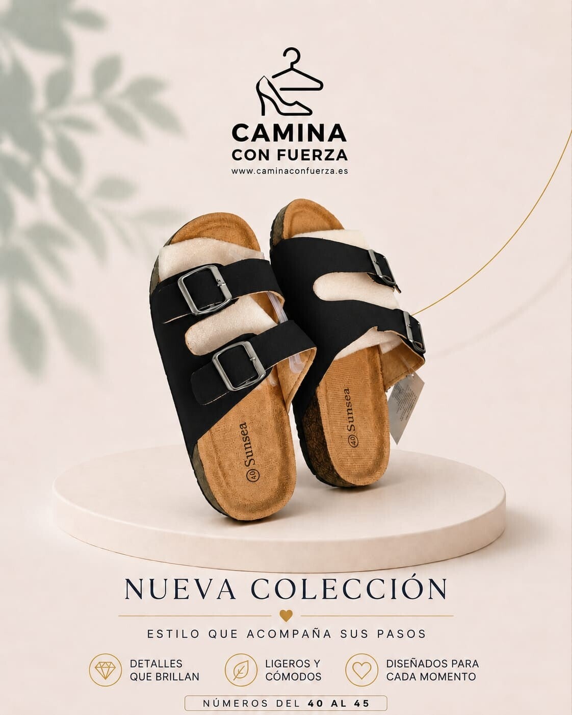 Sandalias de hebillas negras