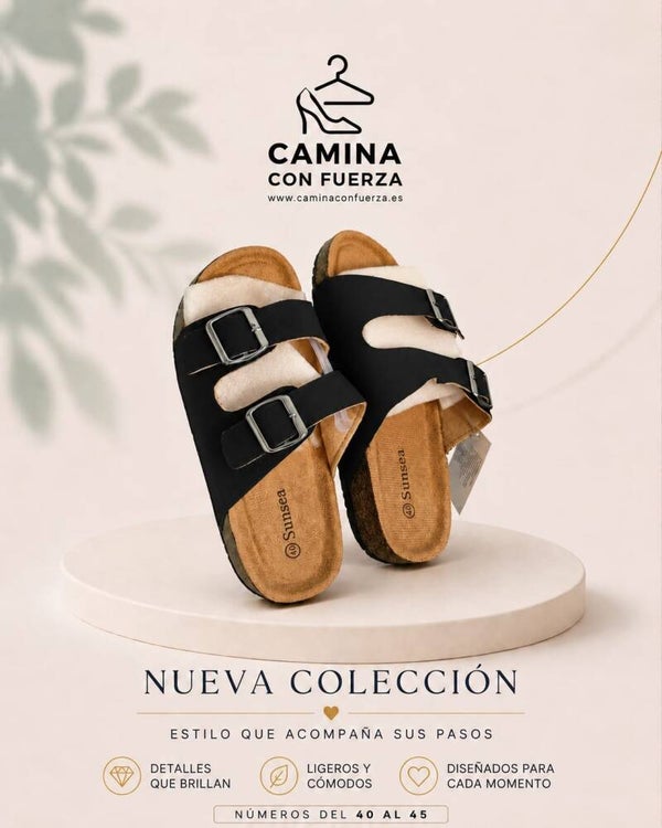 Sandalias de hebillas negras