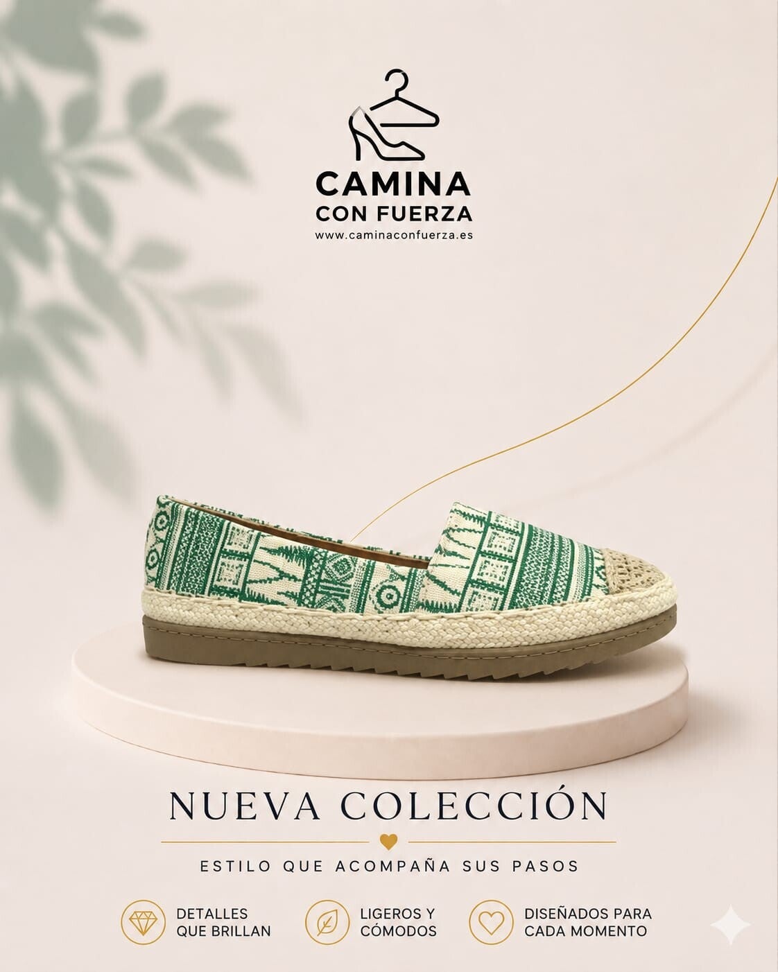 Esparteras con detalles verdes