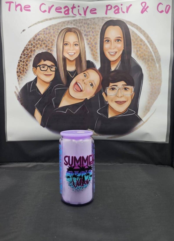 16oz purple tint tumbler summer vibes