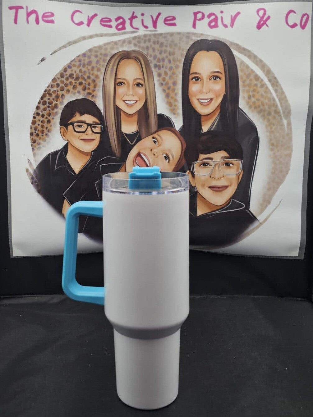 40oz Insulated Tumbler - white/blue