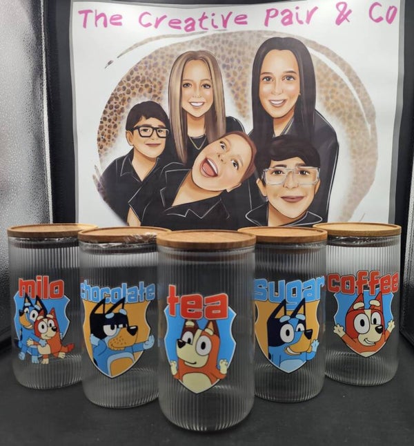 Blue dog 5 piece canister set