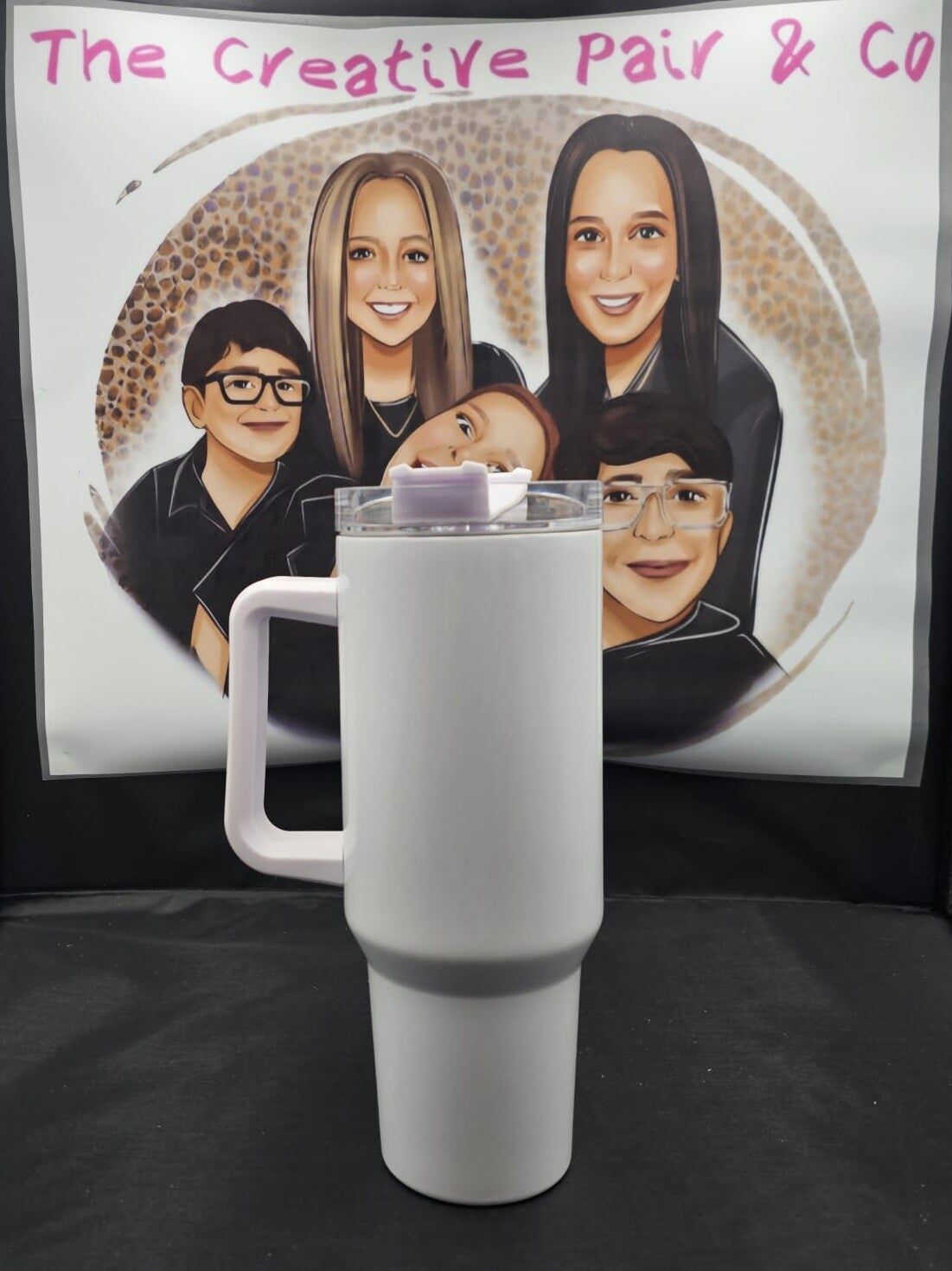 40oz Insulated Tumbler - white/light pink