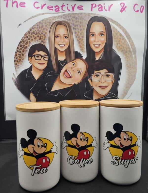 Mouse 3 piece canister set
