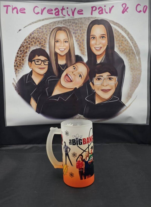 16oz gradient Orange glass beer stein