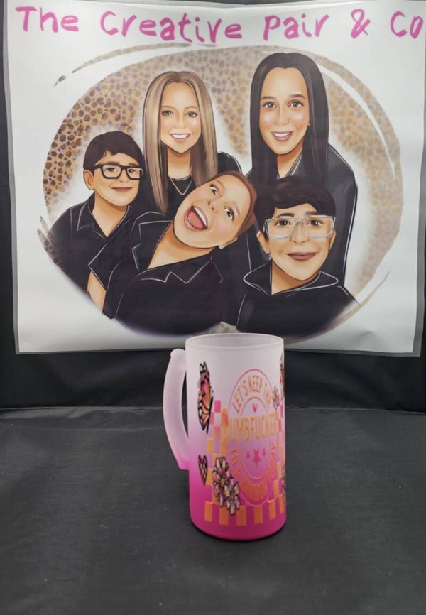 16oz Gradient pink beer stein