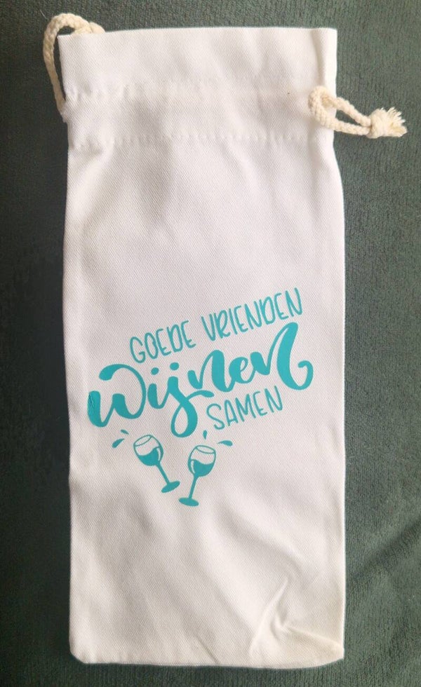 Wine-gift-bag Echte vrienden wijnen samen