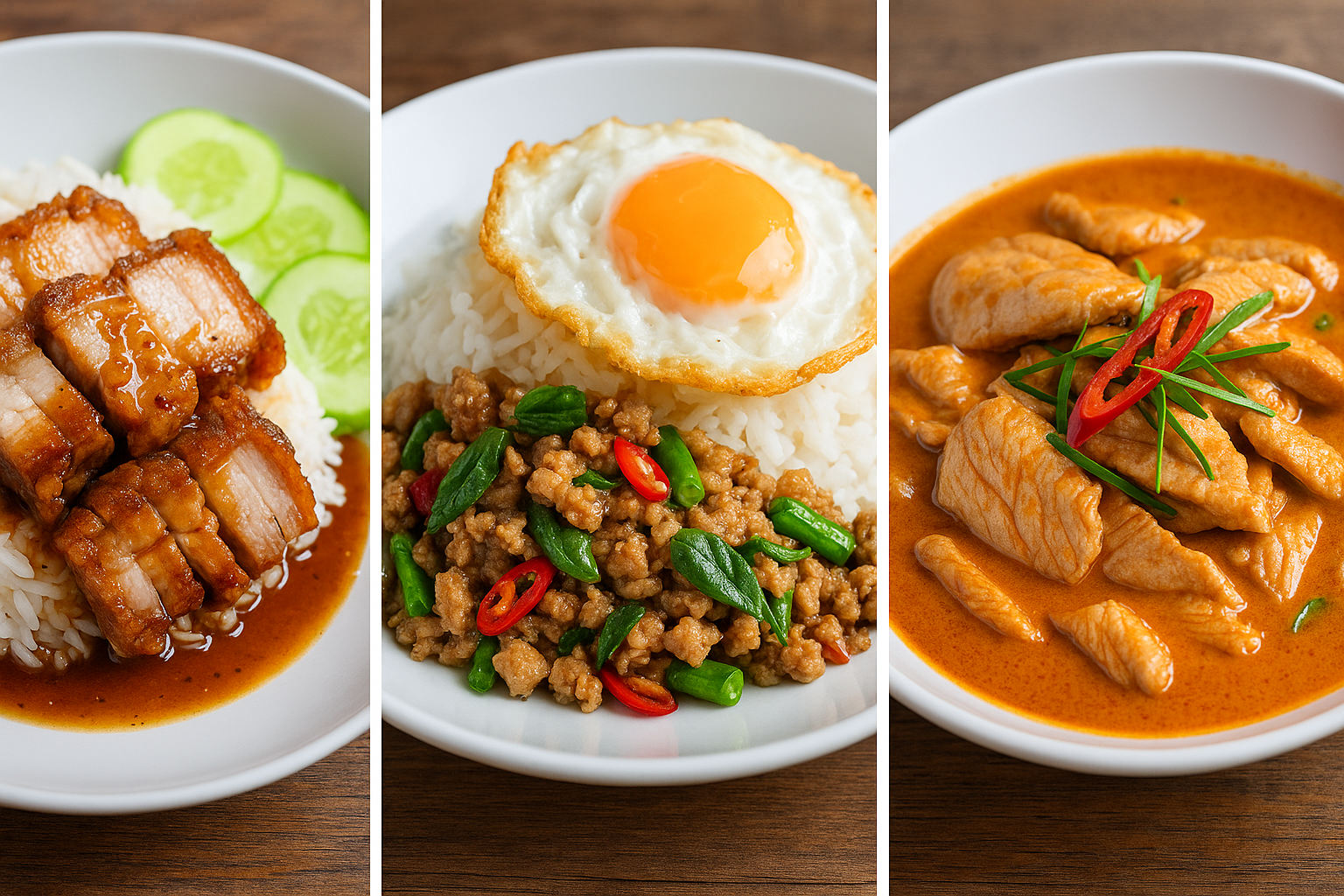 Thai curry and rice in a small local restaurant