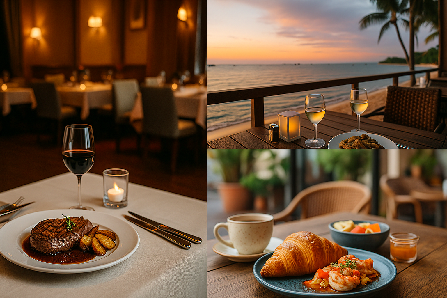 Seaview restaurant in Pattaya with sunset