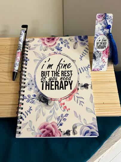 Spiral Note book with pen and book mark