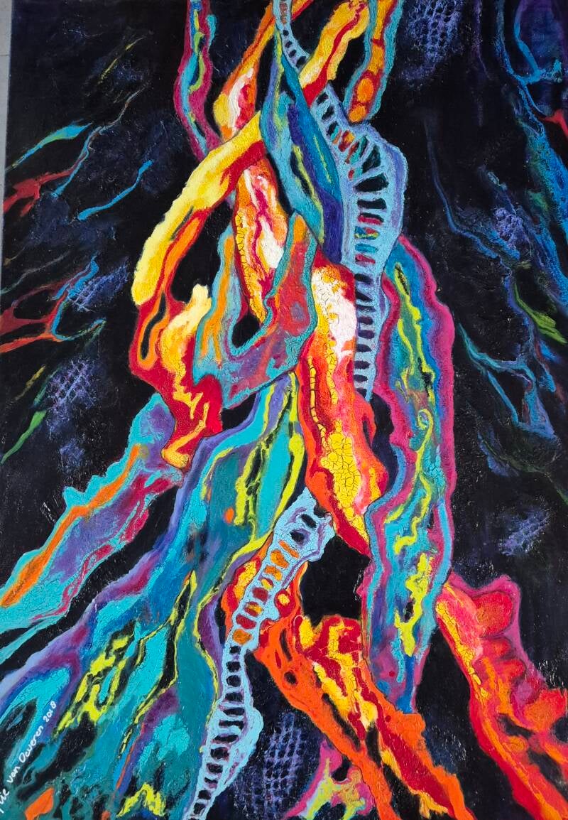 Abstract schilderij met de titel Levensaders