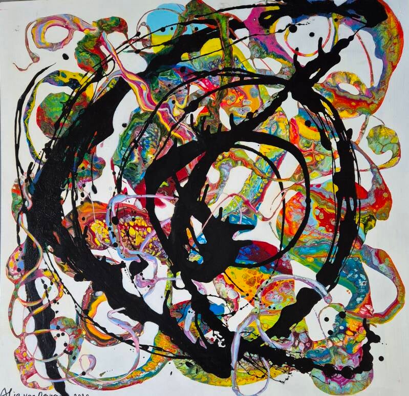 Abstract schilderij met de titel Corona