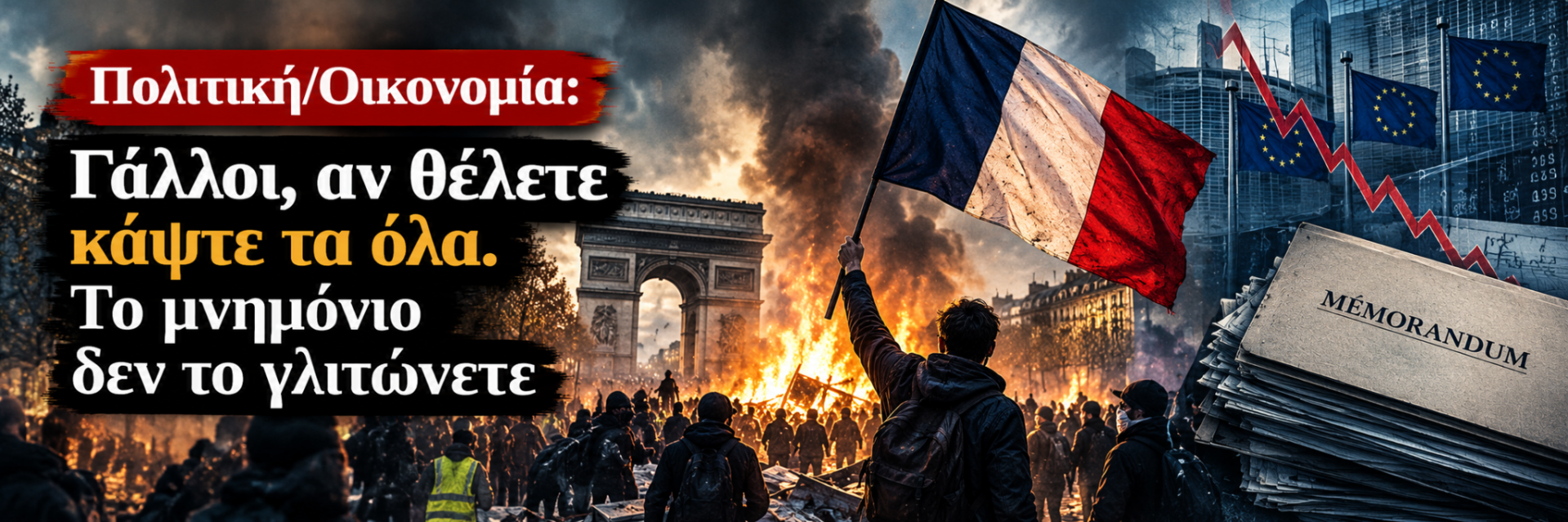 Πολιτική/Οικονομία: Γάλλοι, αν θέλετε κάψτε τα όλα. Το μνημόνιο δεν το γλιτώνετε