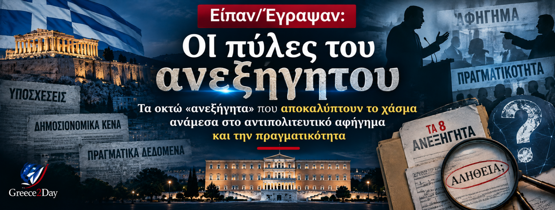 Οι Πύλες του Ανεξήγητου - Τα οκτώ ανεξήγητα που αποκαλύπτουν το χάσμα ανάμεσα στο αντιπολιτευτικό αφήγημα και την πραγματικότητα