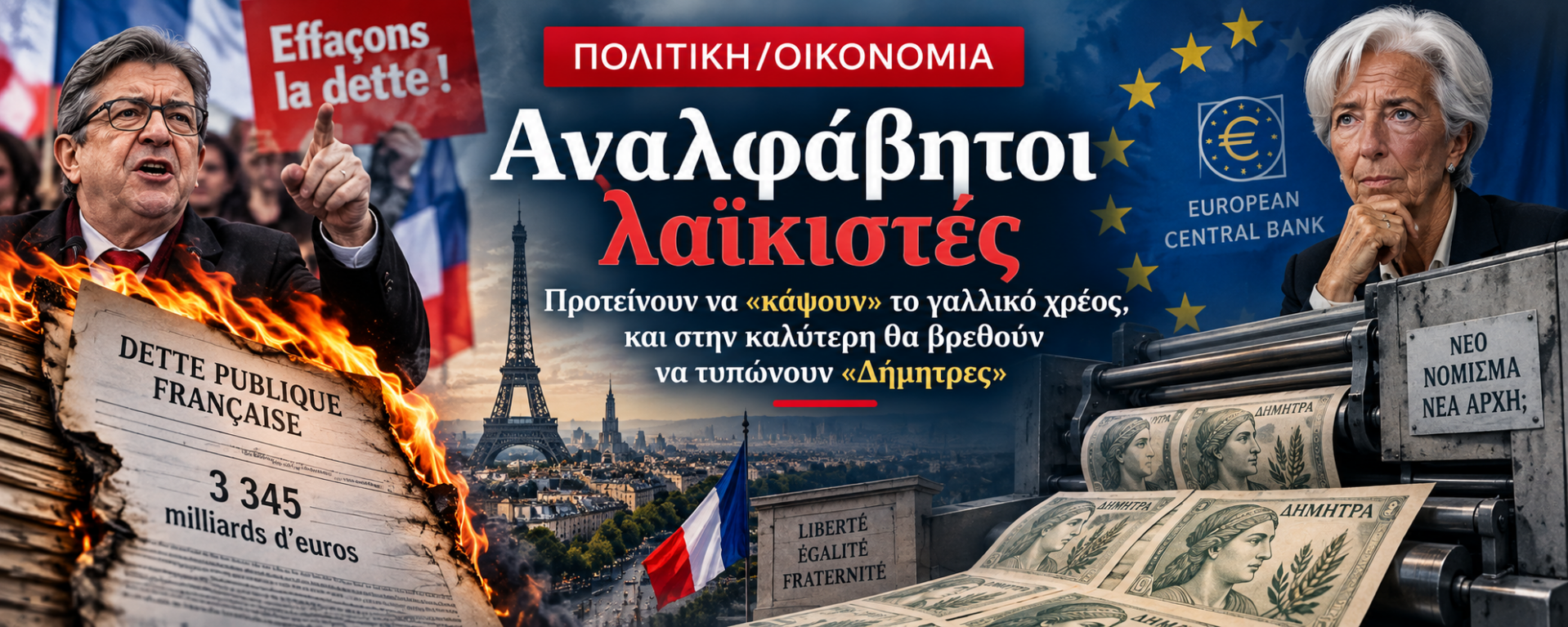 Αναλφάβητοι λαϊκιστές - Προτείνουν να κάψουν το γαλλικό χρέος και στην καλύτερη θα βρεθούν να τυπώνουν Δήμητρες