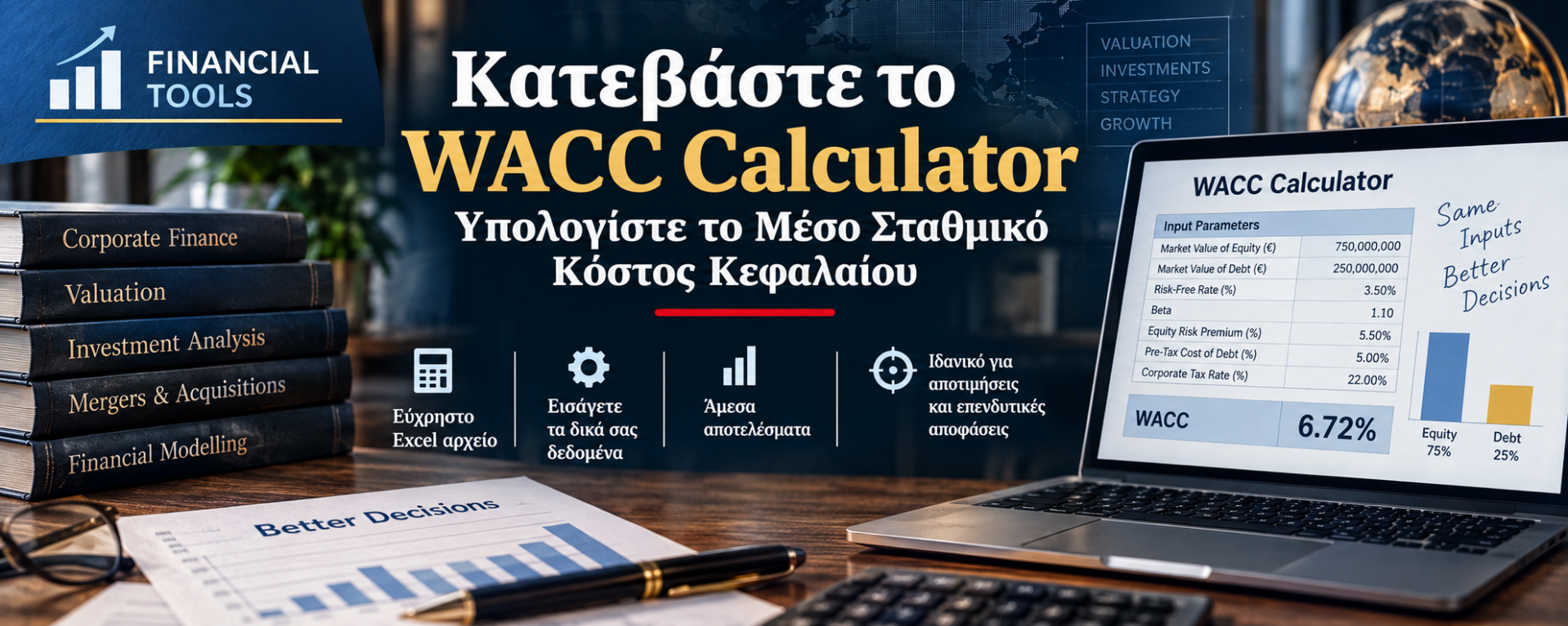 Financial Tools - WACC Calculator - Υπολογίστε το Μέσο Σταθμικό Κόστος Κεφαλαίου