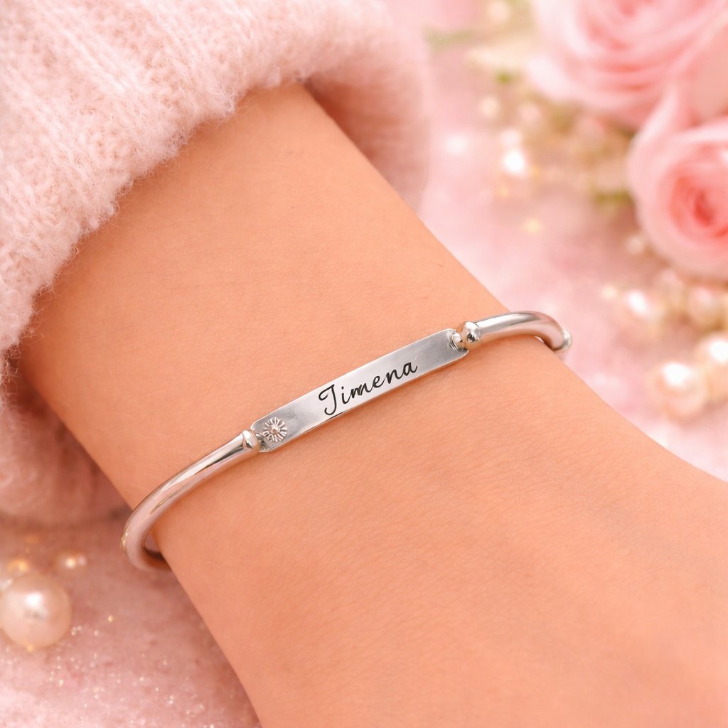 Pulsera rígida mirada plata