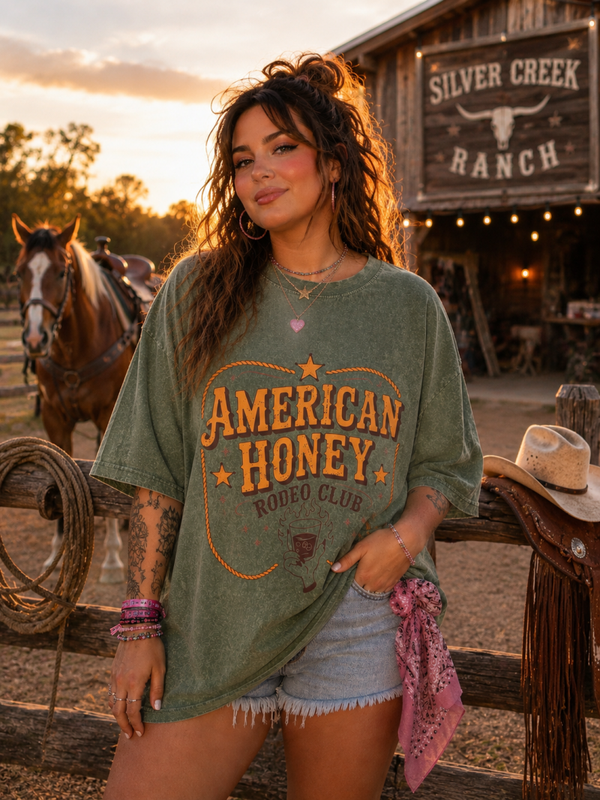 American Honey - Acid washed oversized T