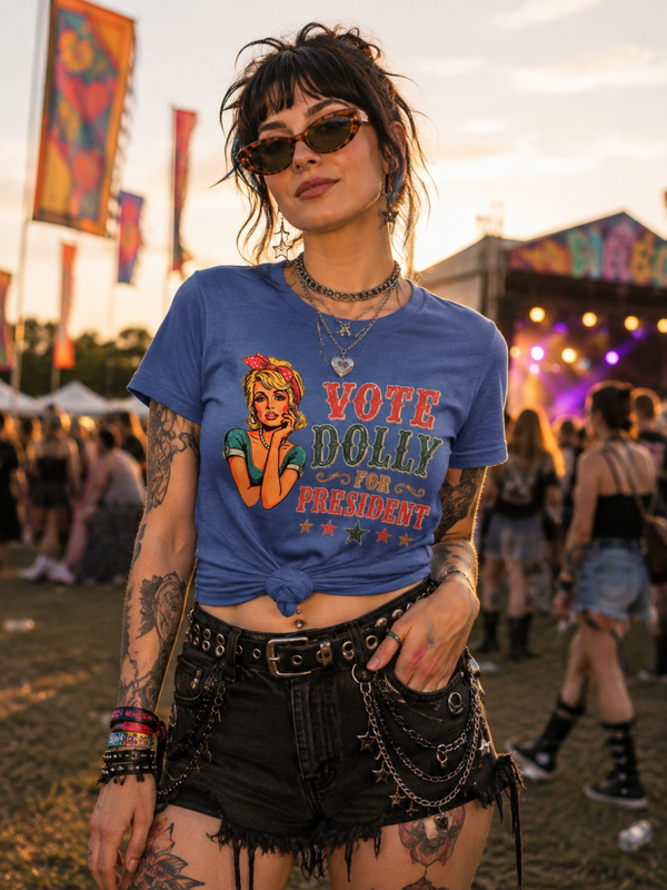 Vote Dolly - Slouch Fit Cropper T
