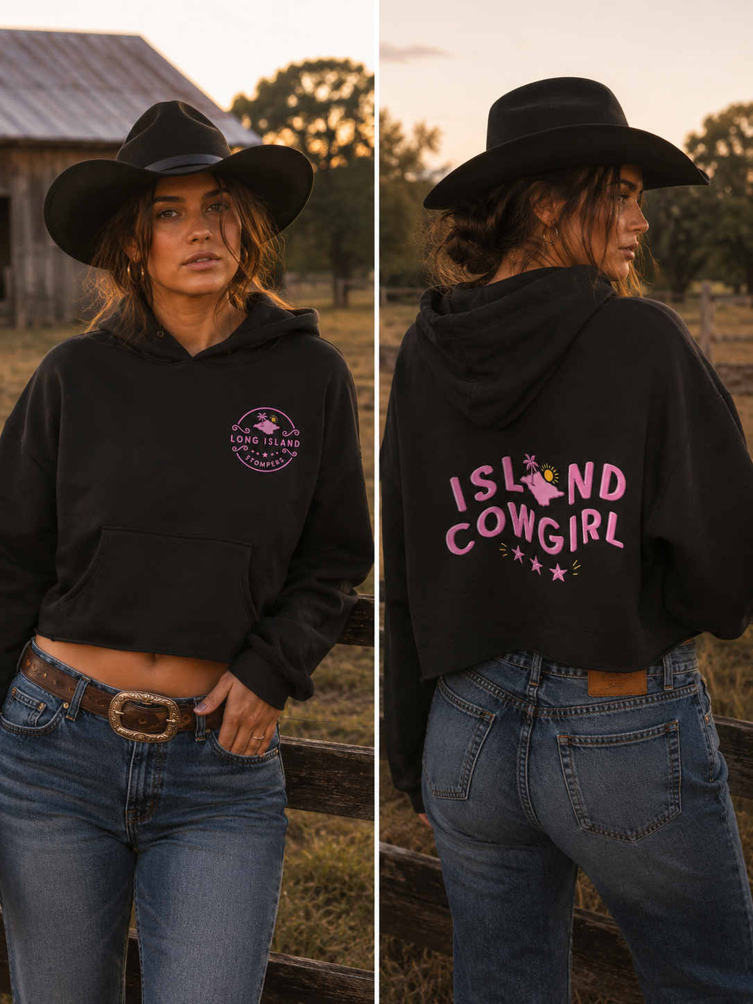 Island Cowgirl Cropped Hoody - Stompers Collab