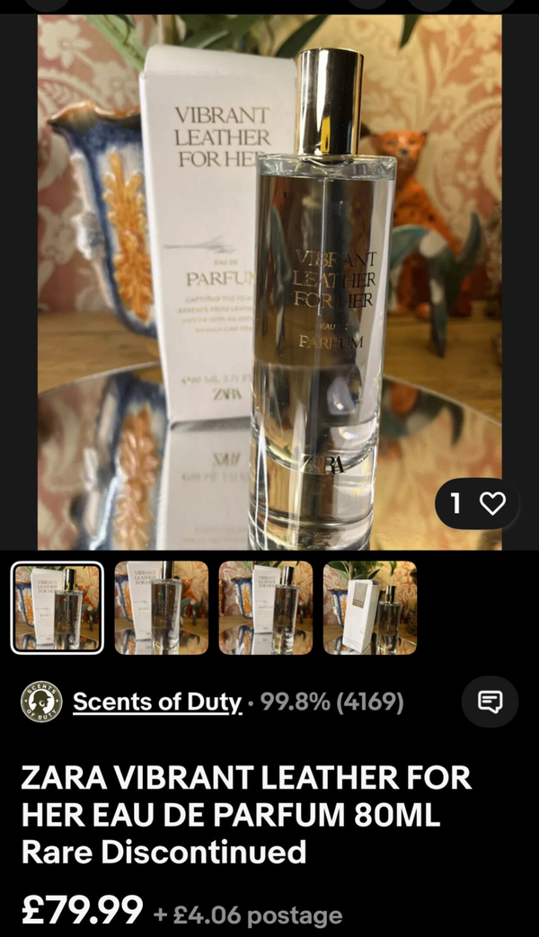 ZARA VIBRANT LEATHER FOR HER EAU DE PARFUM 80ML Rare Discontinued