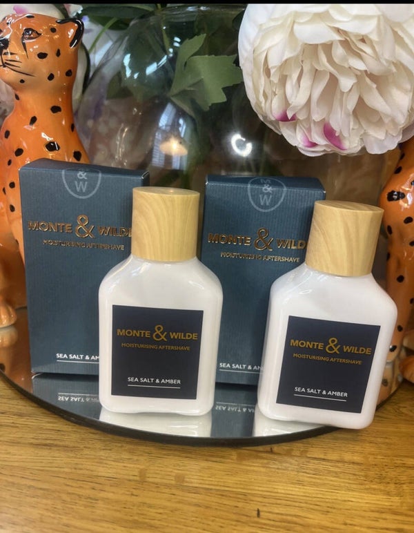 2x M&S Sea Salt & Amber Moisturising Aftershave 100ml Monte Wilde Marks Spencer