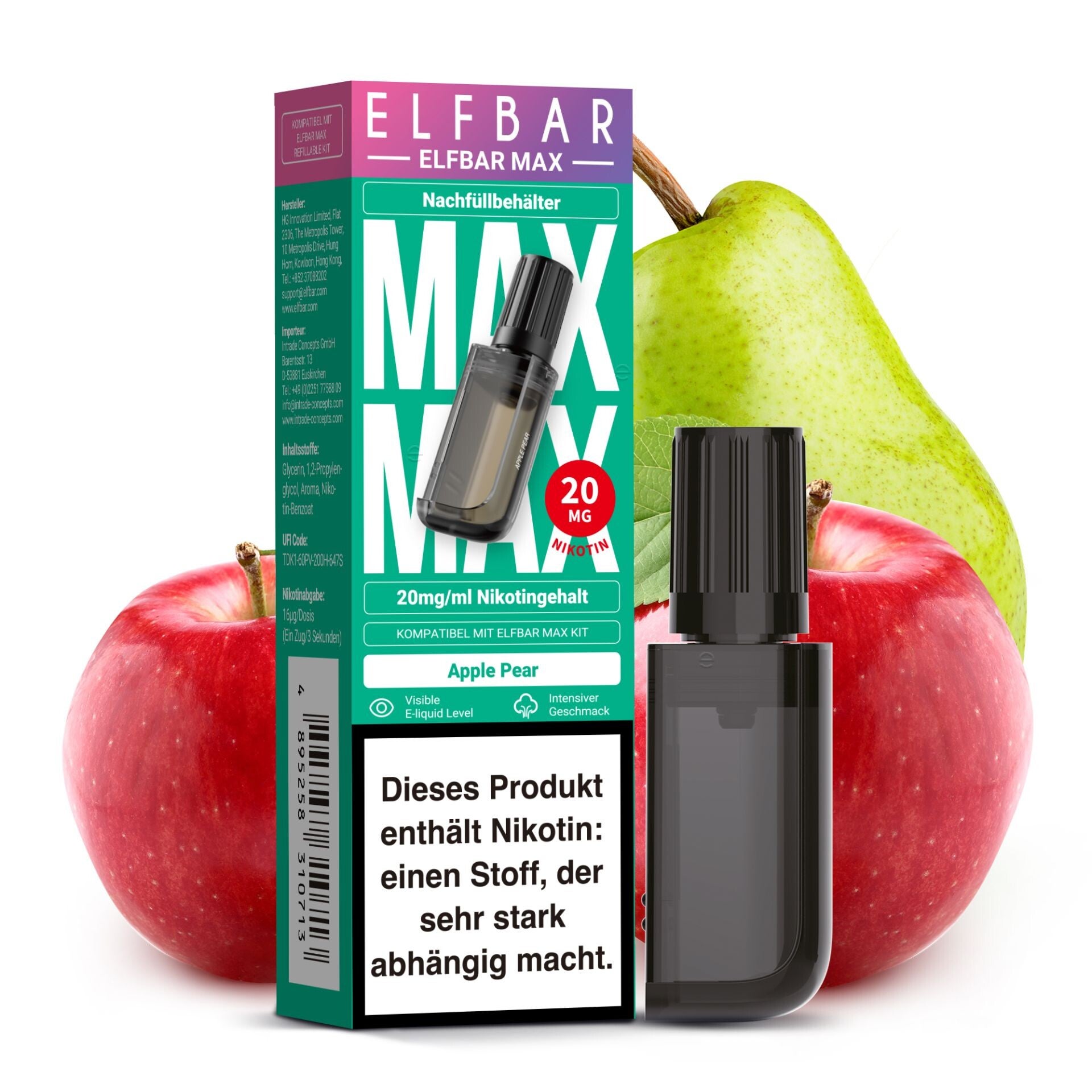 ELFBAR MAX Pods 10ml 20mg  - Apple Pear