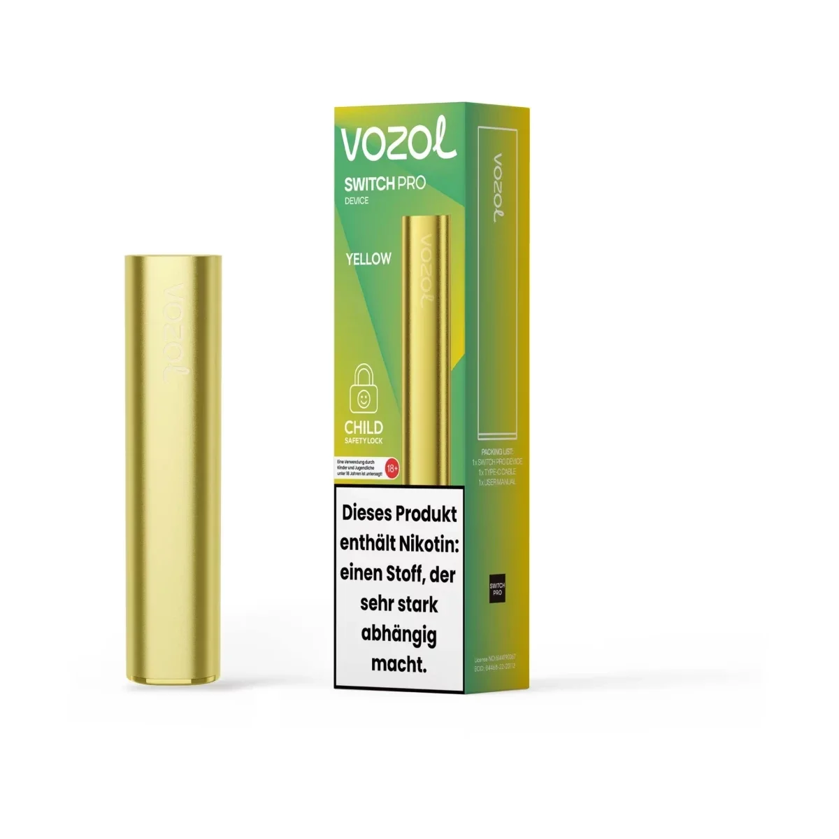 VOZOL Switch Pod Kit 400 mAh- Yellow