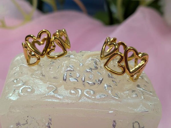 Bague D'oreille Trio Coeurs