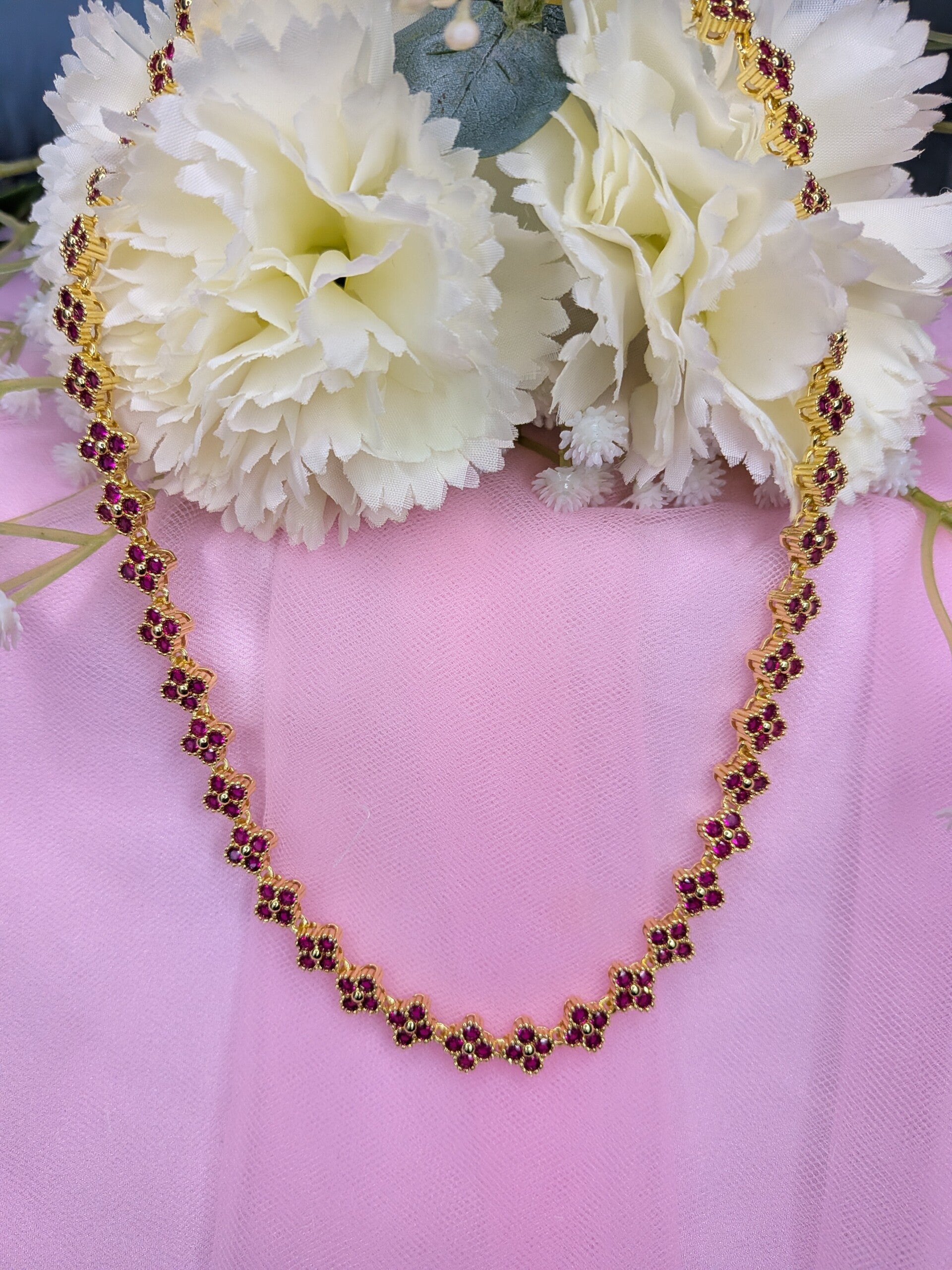 Parure Floral Fushia