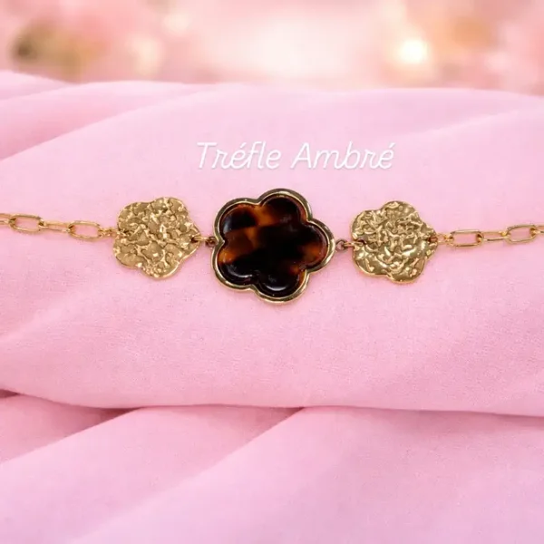 Bracelet Tréfle Ambre