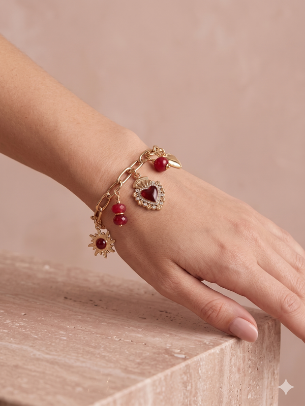 Bracelet Amour Grenat