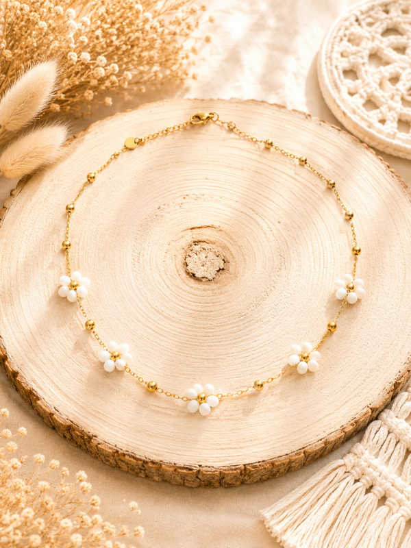 Chaine Fleur Blanche