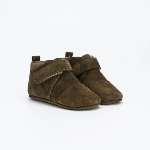 Suede Babyschoenen - Mosgroen