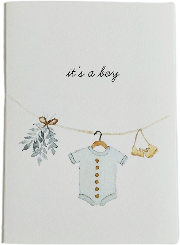 Dubbele Wenskaart Baby - It's a Boy